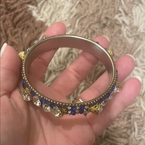 Source Unknown Gold and Blue Gem Bracelet
